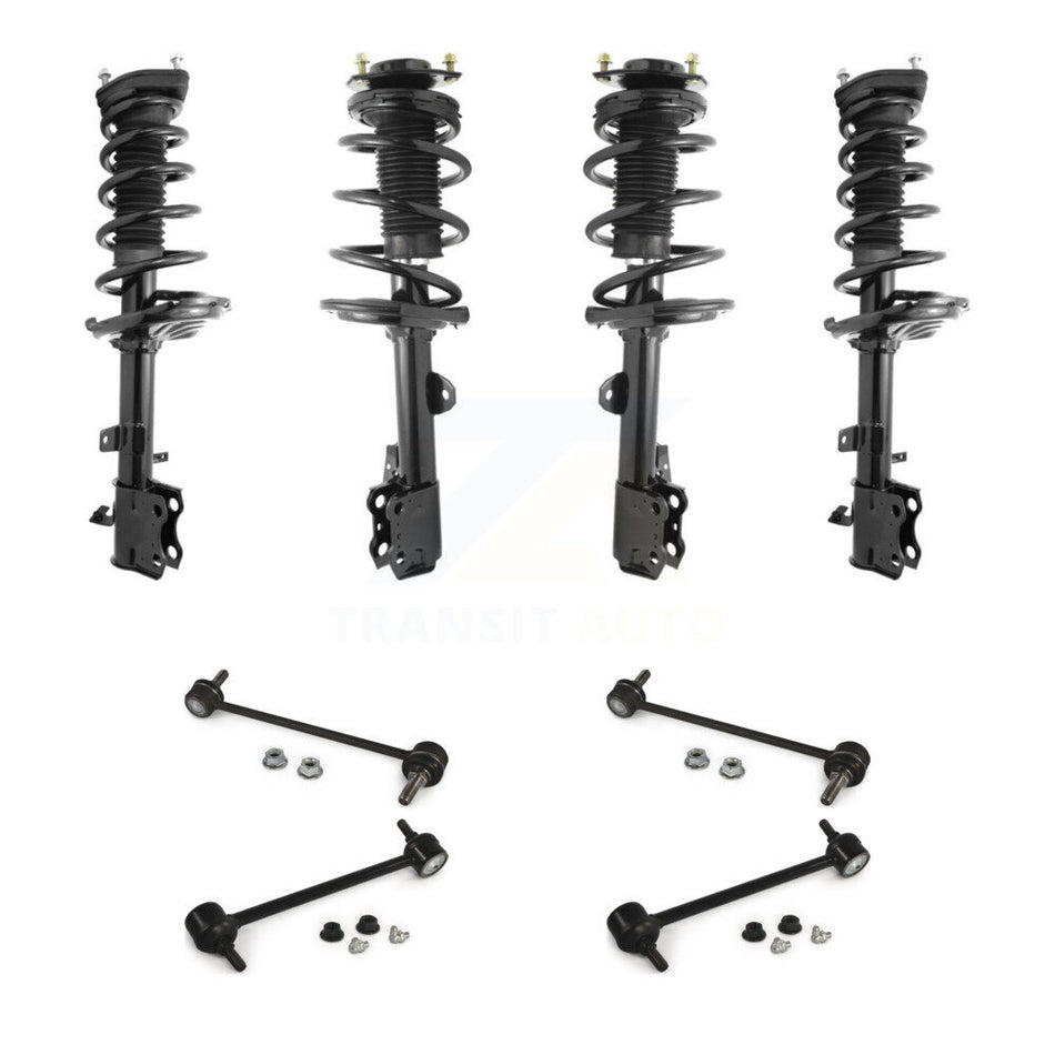 Front Rear Complete Strut & TQ sway Bar Link Kit (8Pc) For 2009-2012 Toyota Venza AWD KSS-107869