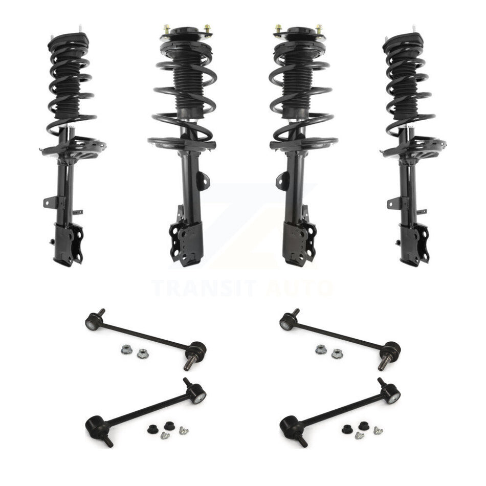Front Rear Complete Strut & TQ sway Bar Link Kit (8Pc) For 2013-2016 Toyota Venza AWD KSS-107870