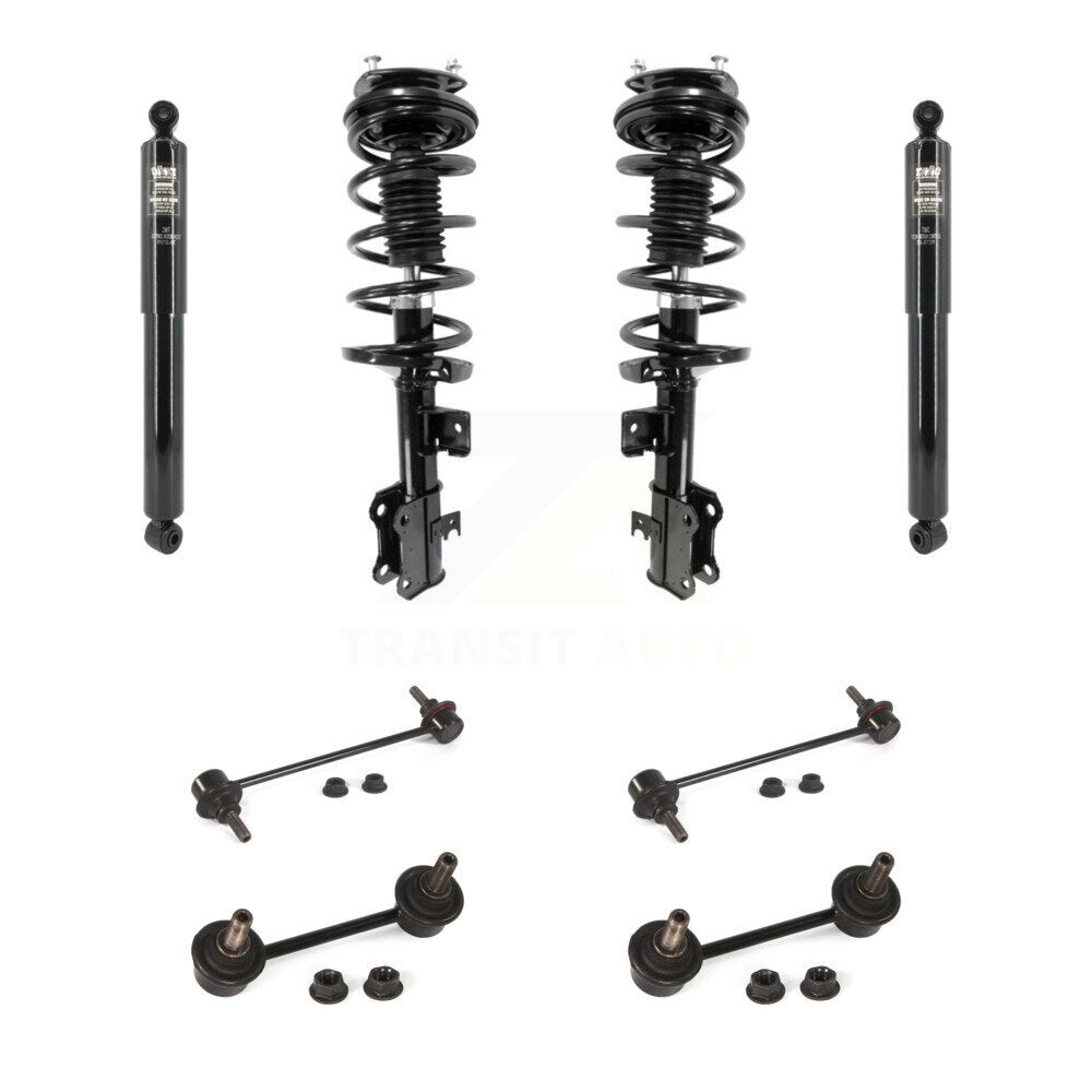 Front Rear Complete Strut Shock & TOR Bar Link Kit (8Pc) For Ford Transit Connect KSS-108249