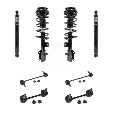 Front Rear Complete Strut Shock & TOR Bar Link Kit (8Pc) For Ford Transit Connect KSS-108249