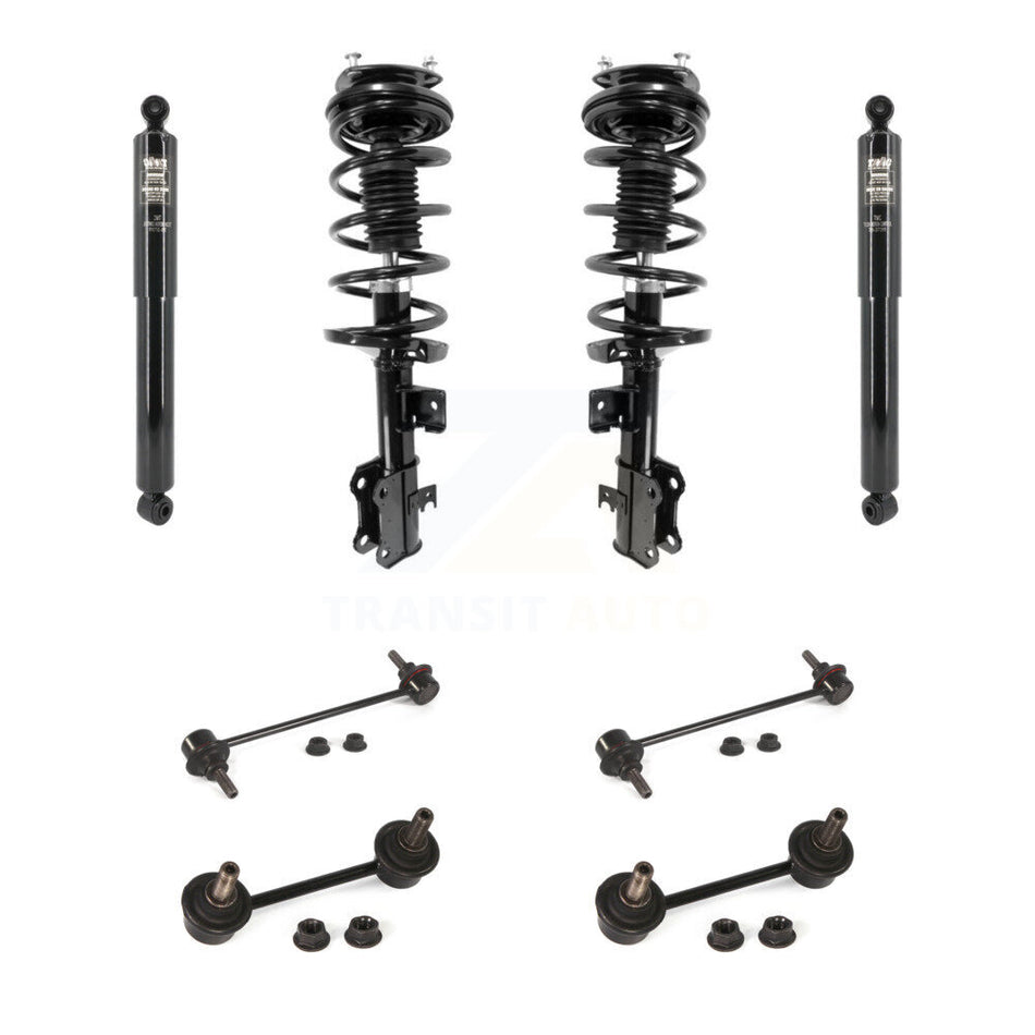 Front Rear Complete Strut Shock & TOR Bar Link Kit (8Pc) For Ford Transit Connect KSS-108249