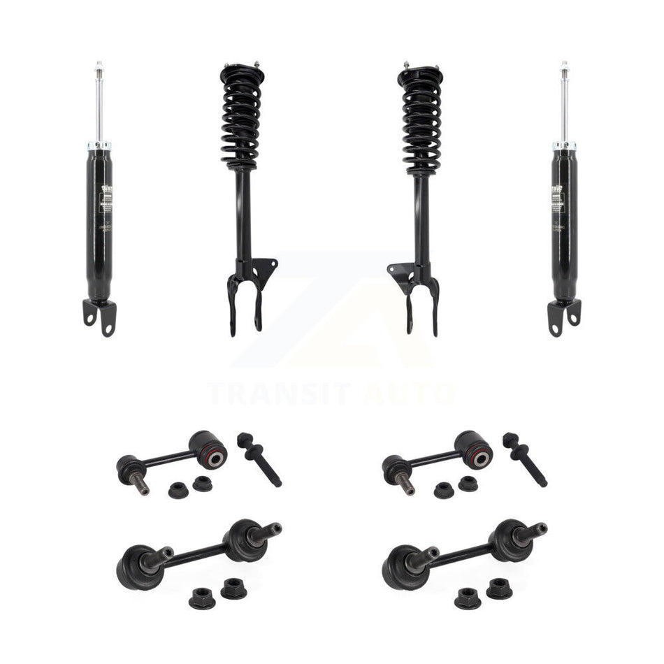 Front Rear Complete Strut Shock & TOR Bar Link Kit (8Pc) For Jeep Grand Cherokee WK KSS-108251