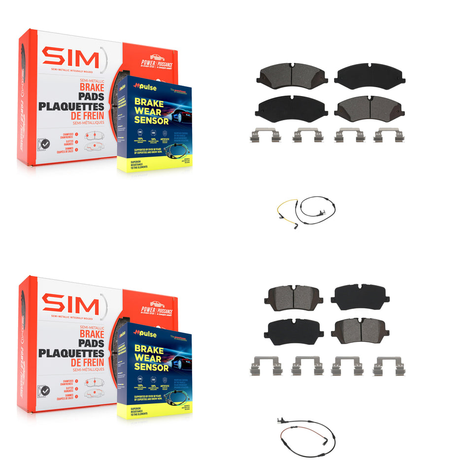 Front Rear Semi-Metallic Brake Pad & Wear Sensor Kit For Land Rover Range Sport Discovery KSW-100010