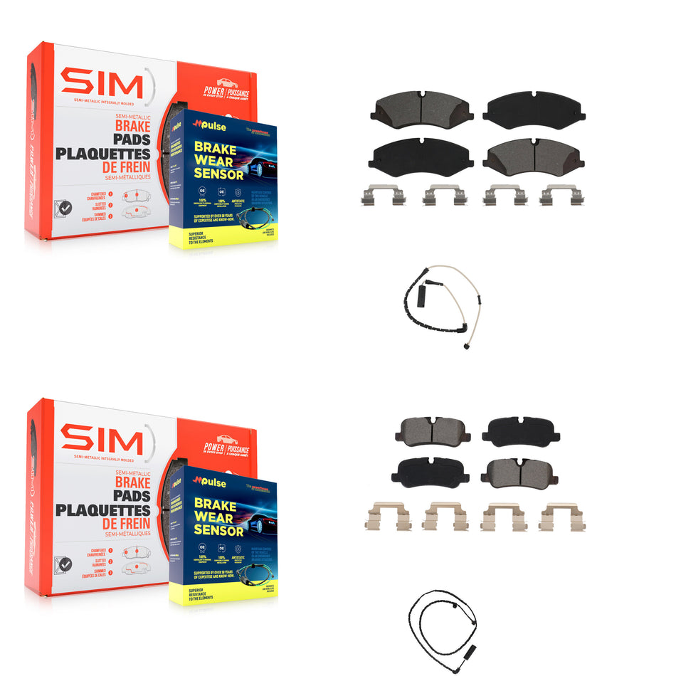 Front Rear Semi-Metallic Disc Brake Pads And Wear Sensors Kit For Land Rover Range KSW-100012