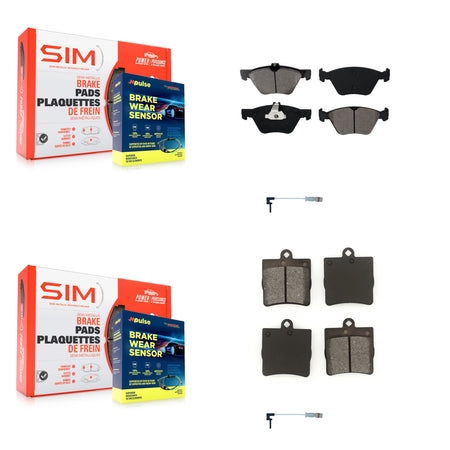 Front Rear Semi-Metallic Disc Brake Pads And Wear Sensors Kit For Chrysler Crossfire KSW-100014