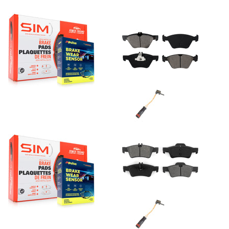 Front Rear Semi-Metallic Disc Brake Pads And Wear Sensors Kit For Mercedes-Benz E350 E300 KSW-100018
