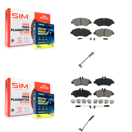 Front Rear Semi-Metallic Brake Pads Extra Wear Sensor Kit For Sprinter 2500 Mercedes-Benz KSW-100046