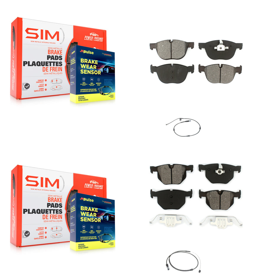 Front Rear Semi-Metallic Disc Brake Pads And Wear Sensors Kit For BMW X5 X6 KSW-100048