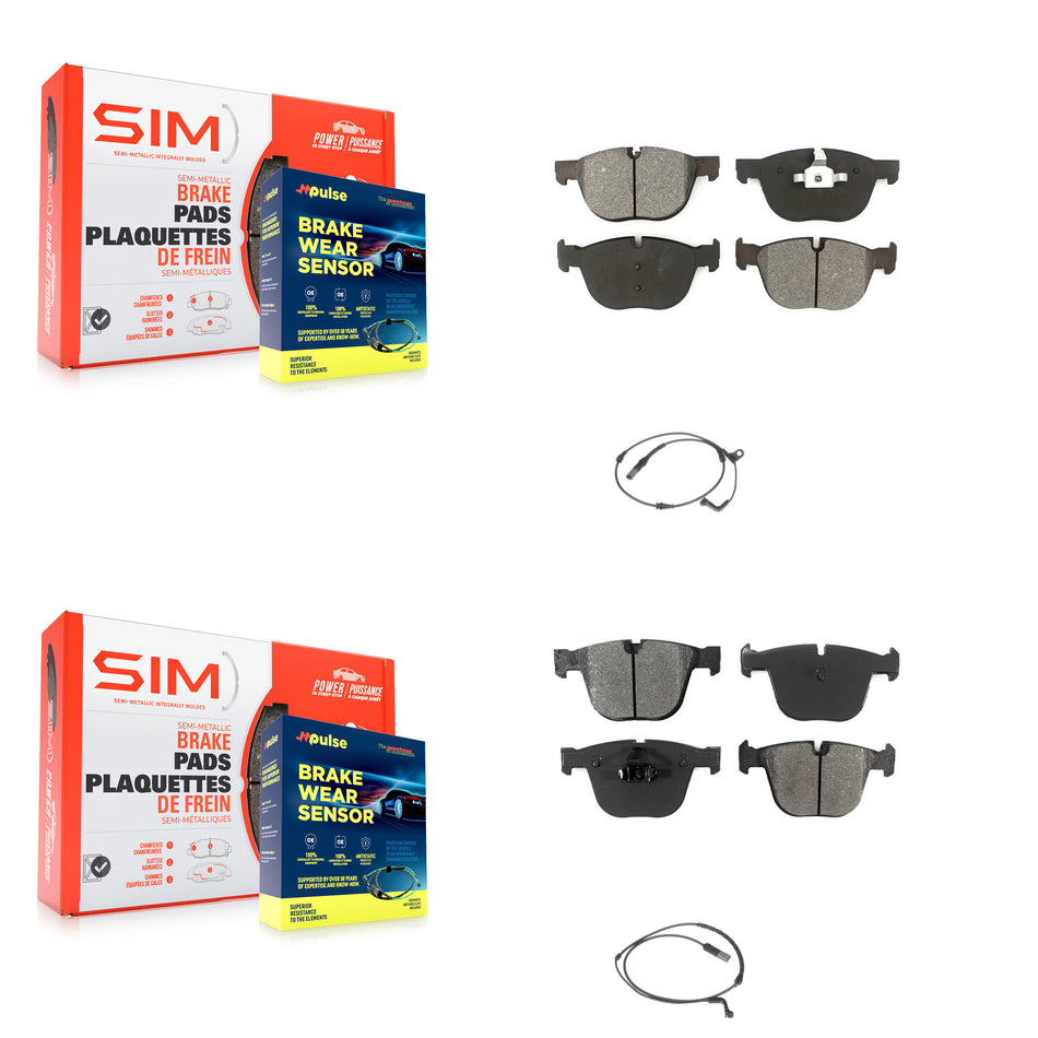 Front Rear Semi-Metallic Disc Brake Pads And Wear Sensors Kit For BMW X5 X6 KSW-100051
