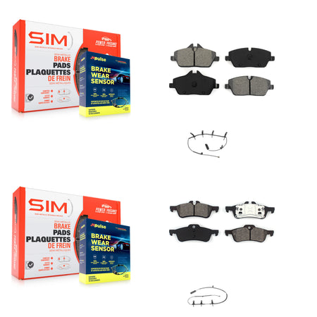 Front Rear Semi-Metallic Disc Brake Pads And Wear Sensors Kit For Mini Cooper KSW-100060