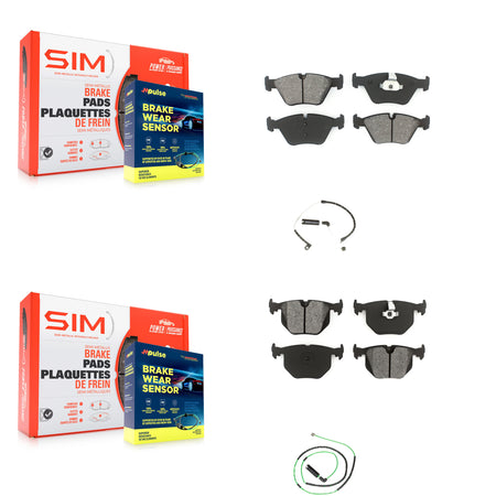 Front Rear Semi-Metallic Disc Brake Pads And Wear Sensors Kit For BMW Z4 KSW-100070