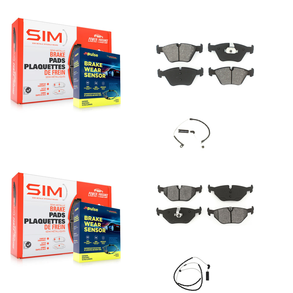 Front Rear Semi-Metallic Disc Brake Pads And Wear Sensors Kit For BMW Z4 KSW-100071