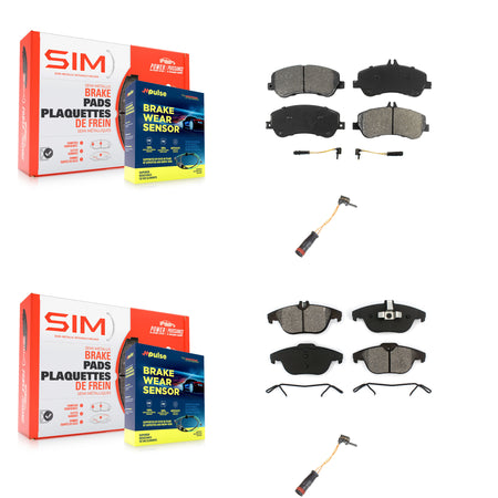 Front Rear Semi-Metallic Brake Pads Extra Wear Sensor Kit For Mercedes-Benz GLK350 GLK250 KSW-100082