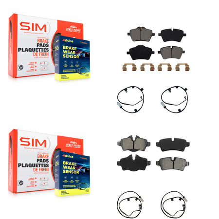 Front Rear Semi-Metallic Disc Brake Pads And Wear Sensors Kit For Mini Cooper KSW-100109