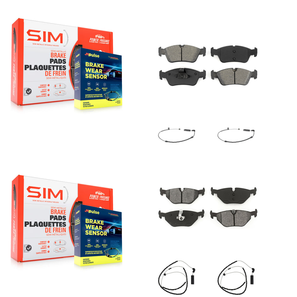 Front Rear Semi-Metallic Disc Brake Pads And Wear Sensors Kit For BMW Z4 KSW-100114