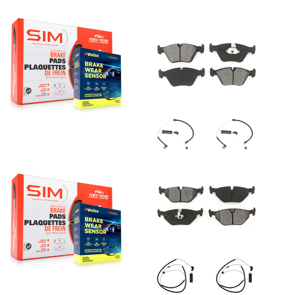 Front Rear Semi-Metallic Disc Brake Pads And Wear Sensors Kit For BMW Z4 KSW-100115