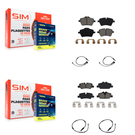 Front Rear Semi-Metallic Disc Brake Pads And Wear Sensors Kit For Mini Cooper KSW-100121
