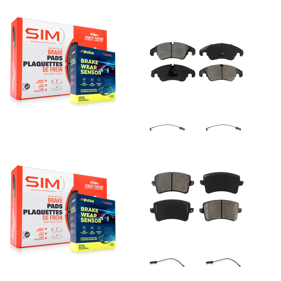 Front Rear Semi-Metallic Disc Brake Pads And Wear Sensors Kit For Audi Q5 KSW-100135