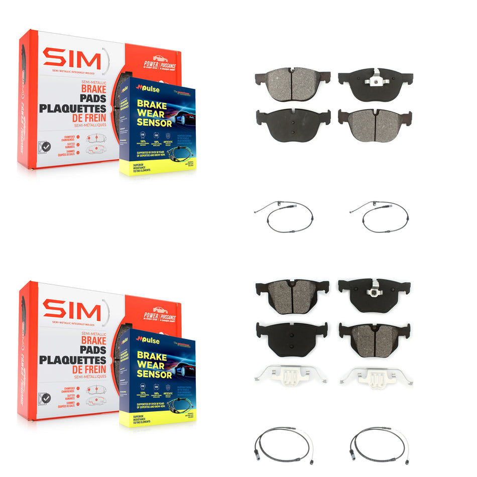 Front Rear Semi-Metallic Disc Brake Pads And Wear Sensors Kit For BMW X5 X6 KSW-100158