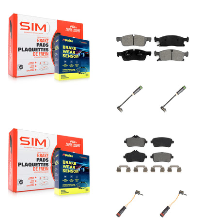 Front Rear Semi-Metallic Brake Pads Wear Sensor Kit For Mercedes-Benz GLE400 GL350 GLS450 KSW-100169