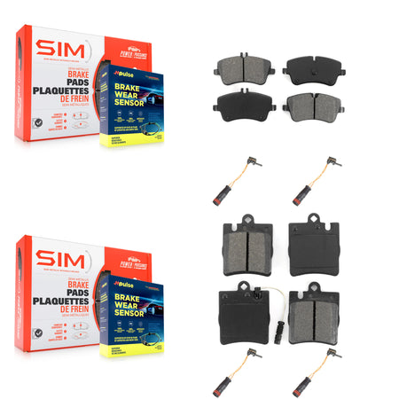 Front Rear Semi-Metallic Brake Pad Extra Wear Sensor Kit For Mercedes-Benz C280 C320 C350 KSW-100173