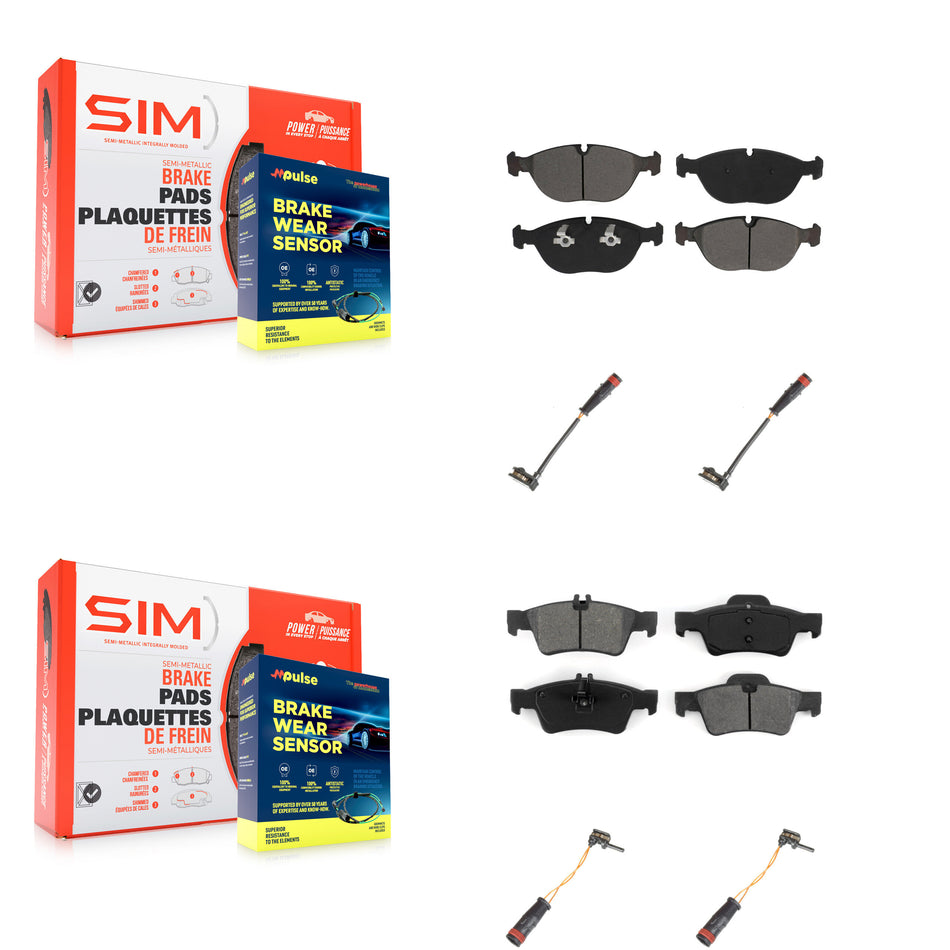 Front Rear Semi-Metallic Disc Brake Pads And Wear Sensors Kit For Mercedes-Benz S500 S430 KSW-100176
