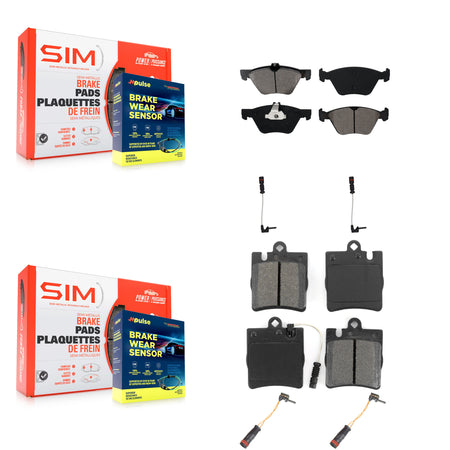 Front Rear Semi-Metallic Disc Brake Pads & Extra Wear Sensor Kit For Mercedes-Benz CLK320 KSW-100181