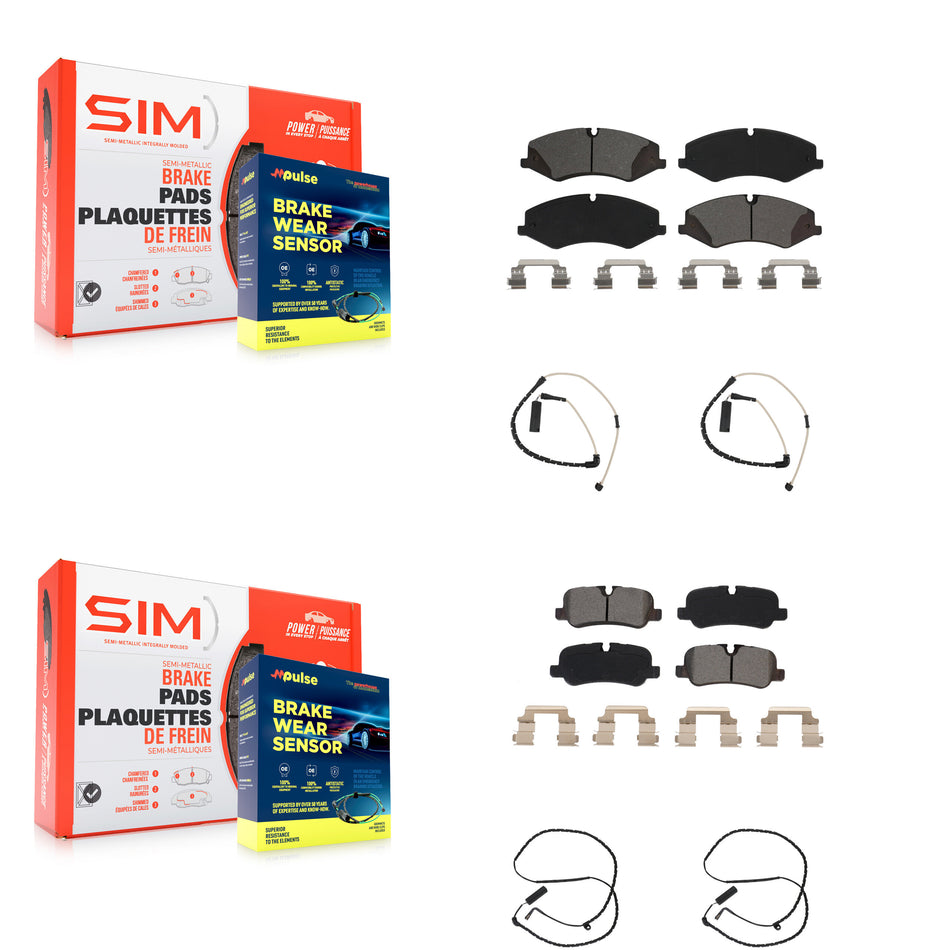 Front Rear Semi-Metallic Disc Brake Pads And Wear Sensors Kit For Land Rover Range KSW-100187