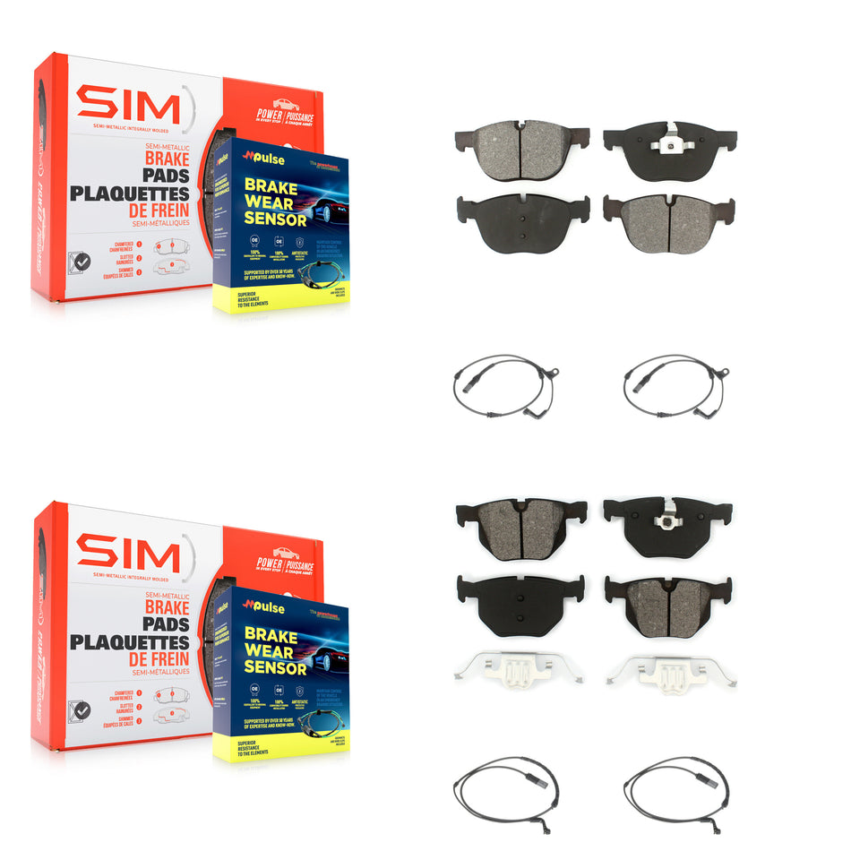 Front Rear Semi-Metallic Disc Brake Pads And Wear Sensors Kit For BMW X5 X6 KSW-100190