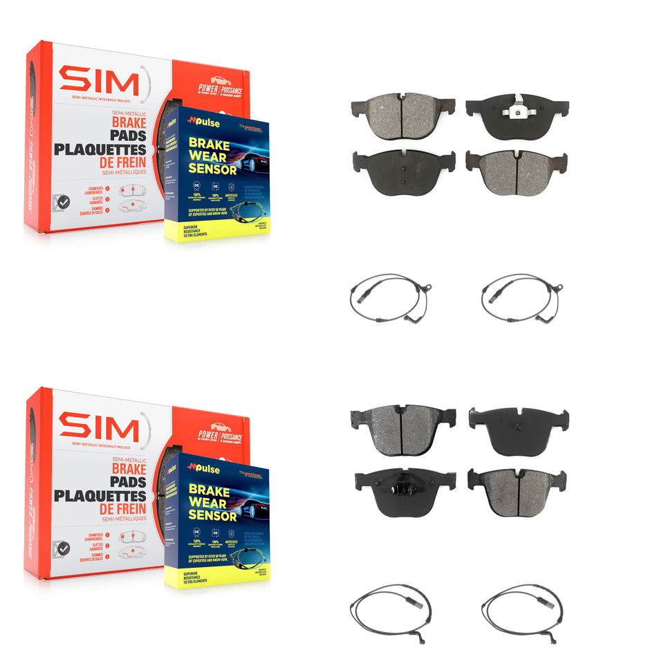 Front Rear Semi-Metallic Disc Brake Pads And Wear Sensors Kit For BMW X5 X6 KSW-100191