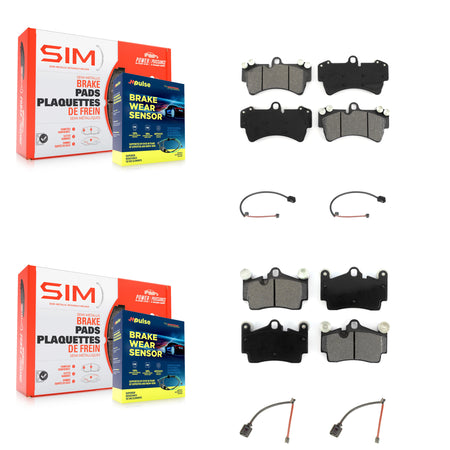Front Rear Semi-Metallic Disc Brake Pads And Wear Sensors Kit For Audi Q7 Porsche Cayenne KSW-100200