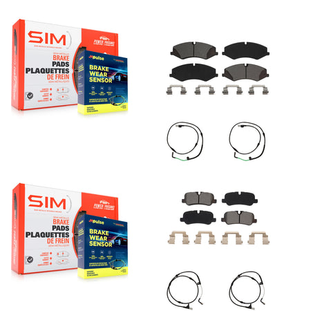 Front Rear Semi-Metallic Disc Brake Pads And Wear Sensors Kit For Land Rover LR4 KSW-100201