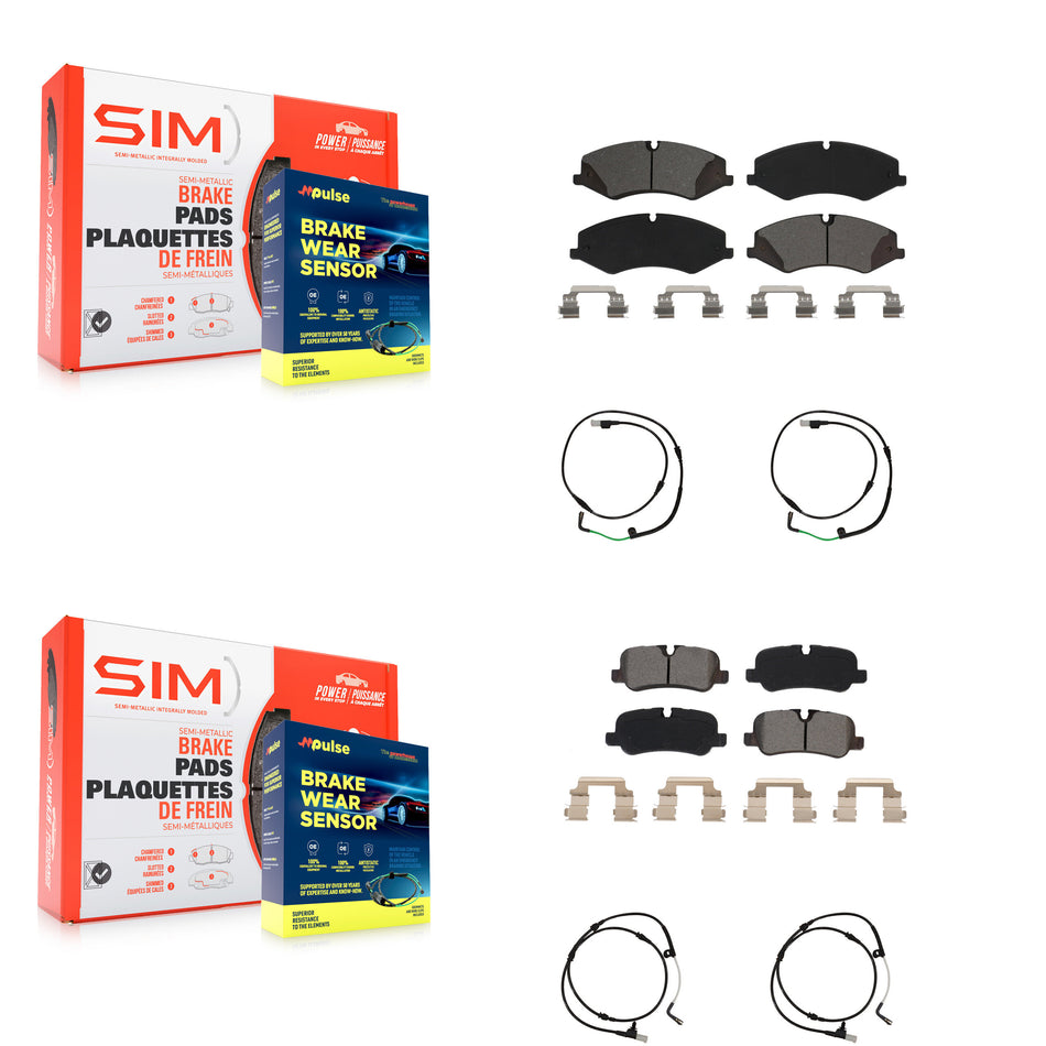 Front Rear Semi-Metallic Disc Brake Pads And Wear Sensors Kit For Land Rover LR4 KSW-100201
