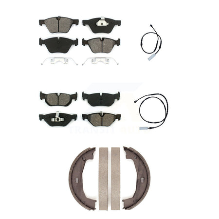 Front Rear Semi-Metallic Disc Brake Pads And Wear Sensor Kit (5Pc) For 2013 BMW 128i 3.0L KSW-100207