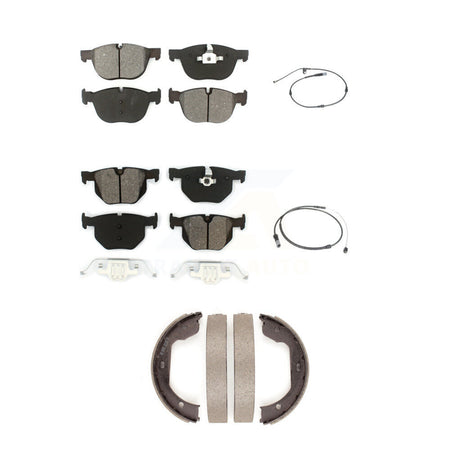 Front Rear Semi-Metallic Disc Brake Pads And Wear Sensors Kit (5Pc) For BMW X5 X6 KSW-100218