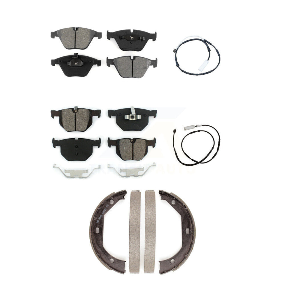Front Rear Semi-Metallic Disc Brake Pads And Wear Sensors Kit (5Pc) For BMW X1 KSW-100232