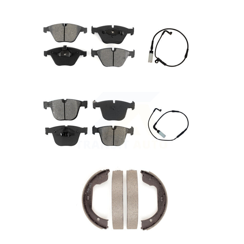 Front Rear Semi-Metallic Disc Brake Pad And Wear Sensor Kit (5Pc) For BMW 550i 545i 645Ci KSW-100235