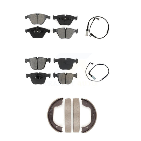 Front Rear Semi-Metallic Disc Brake Pad And Wear Sensor Kit (5Pc) For BMW 550i 545i 645Ci KSW-100235