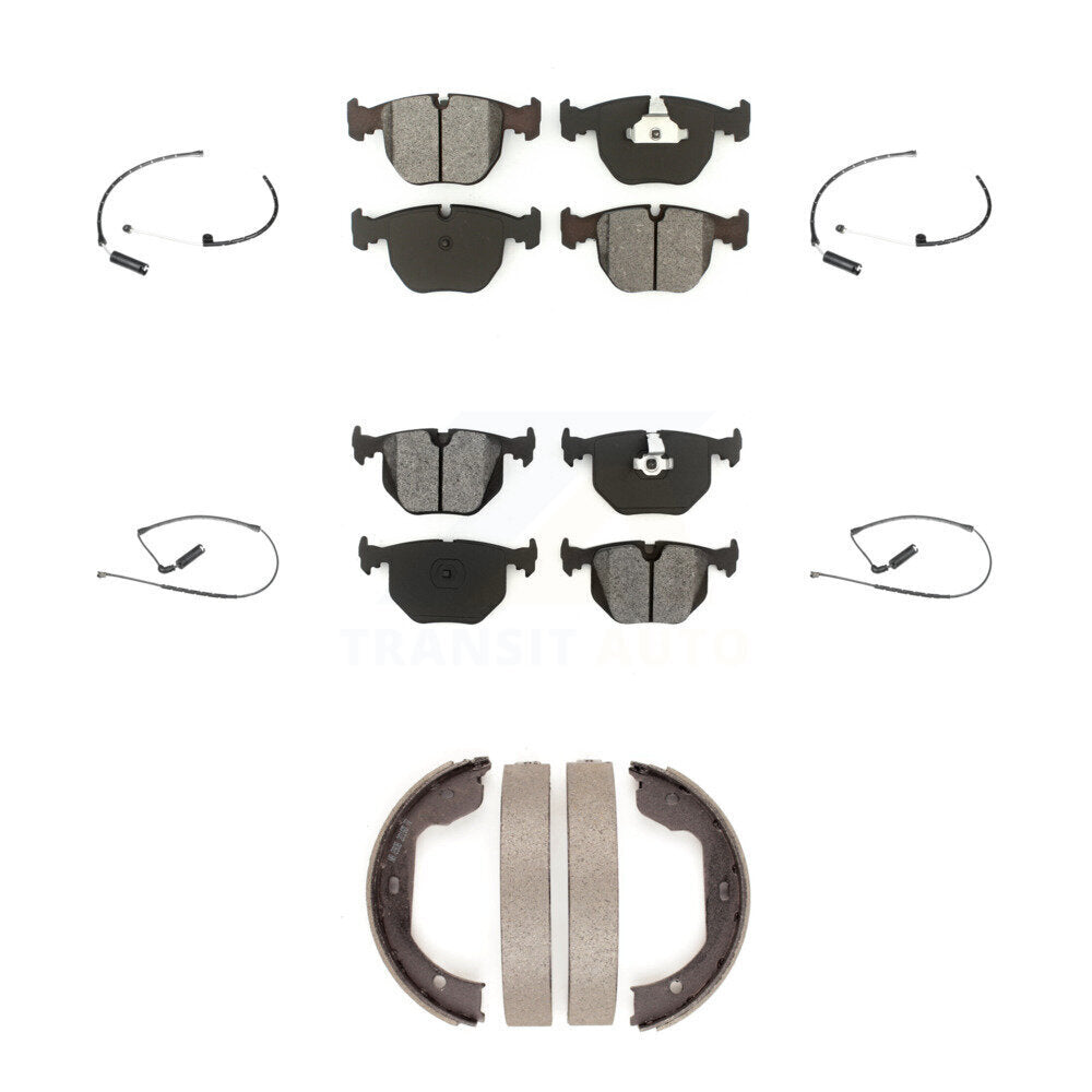 Front Rear Semi-Metallic Disc Brake Pads And Wear Sensors Kit (7Pc) For BMW X5 KSW-100248