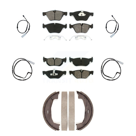 Front Rear Semi-Metallic Disc Brake Pads And Wear Sensors Kit (7Pc) For BMW 128i 3.0L KSW-100253