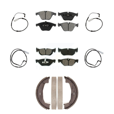 Front Rear Semi-Metallic Disc Brake Pads And Wear Sensors Kit (7Pc) For BMW 323i 328i KSW-100255