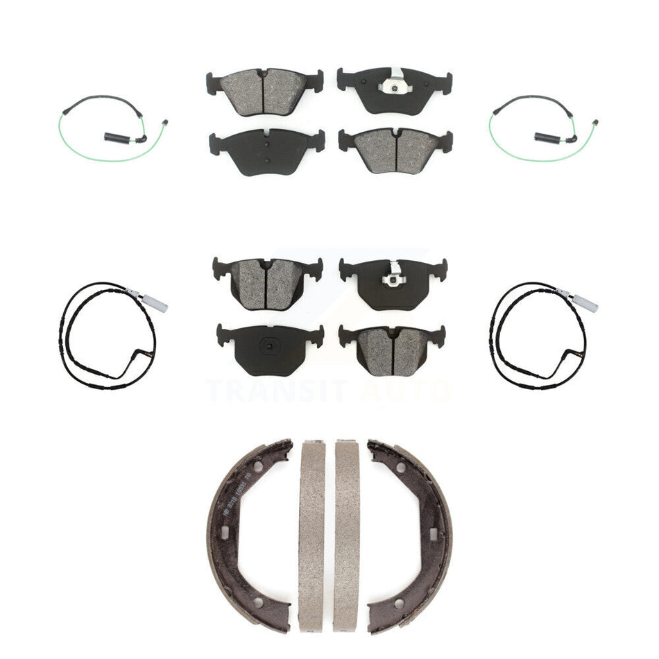 Front Rear Semi-Metallic Disc Brake Pad And Wear Sensor Kit (7Pc) For 2005 BMW 330xi 3.0L KSW-100256