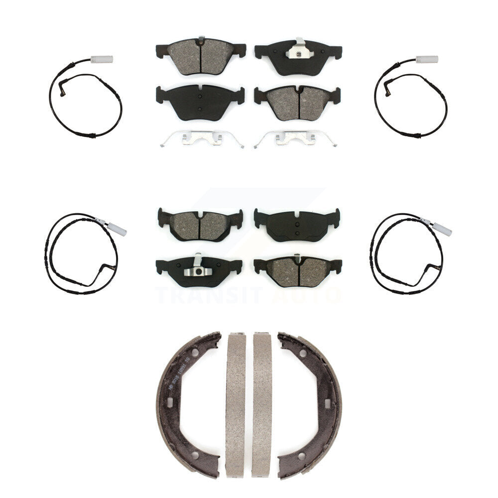 Front Rear Semi-Metallic Brake Pads Wear Sensor Kit (7Pc) For 07 BMW 328i Wagon with 3.0L KSW-100260