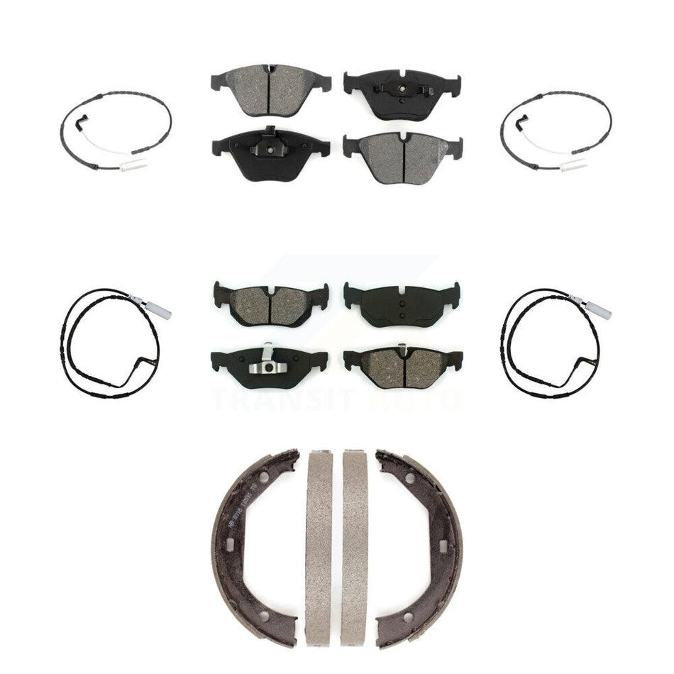 Front Rear Semi-Metallic Disc Brake Pads And Wear Sensors Kit (7Pc) For BMW 328i xDrive KSW-100264