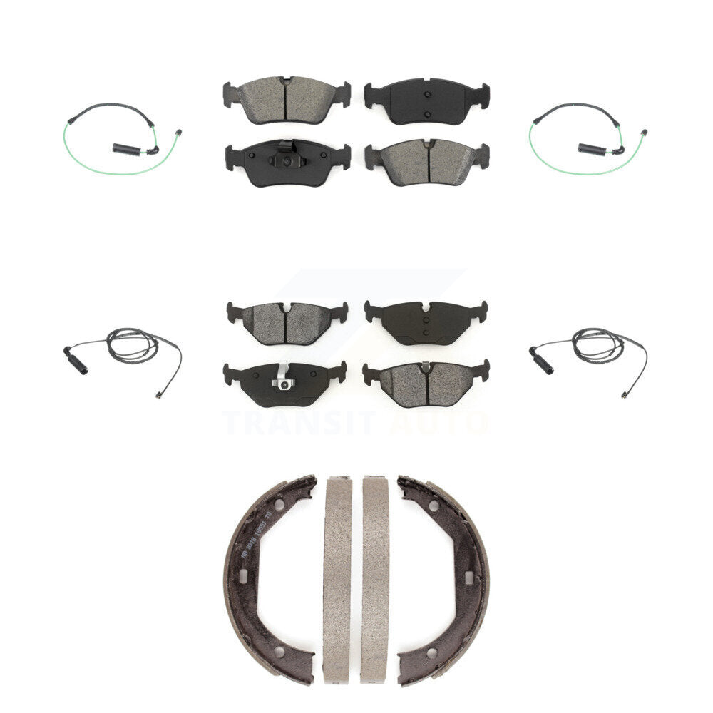 Front Rear Semi-Metallic Brake Pad And Wear Sensor Kit (7Pc) For 2001-2005 BMW 325xi 2.5L KSW-100266