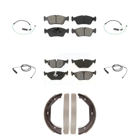 Front Rear Semi-Metallic Brake Pad And Wear Sensor Kit (7Pc) For 2001-2005 BMW 325xi 2.5L KSW-100266