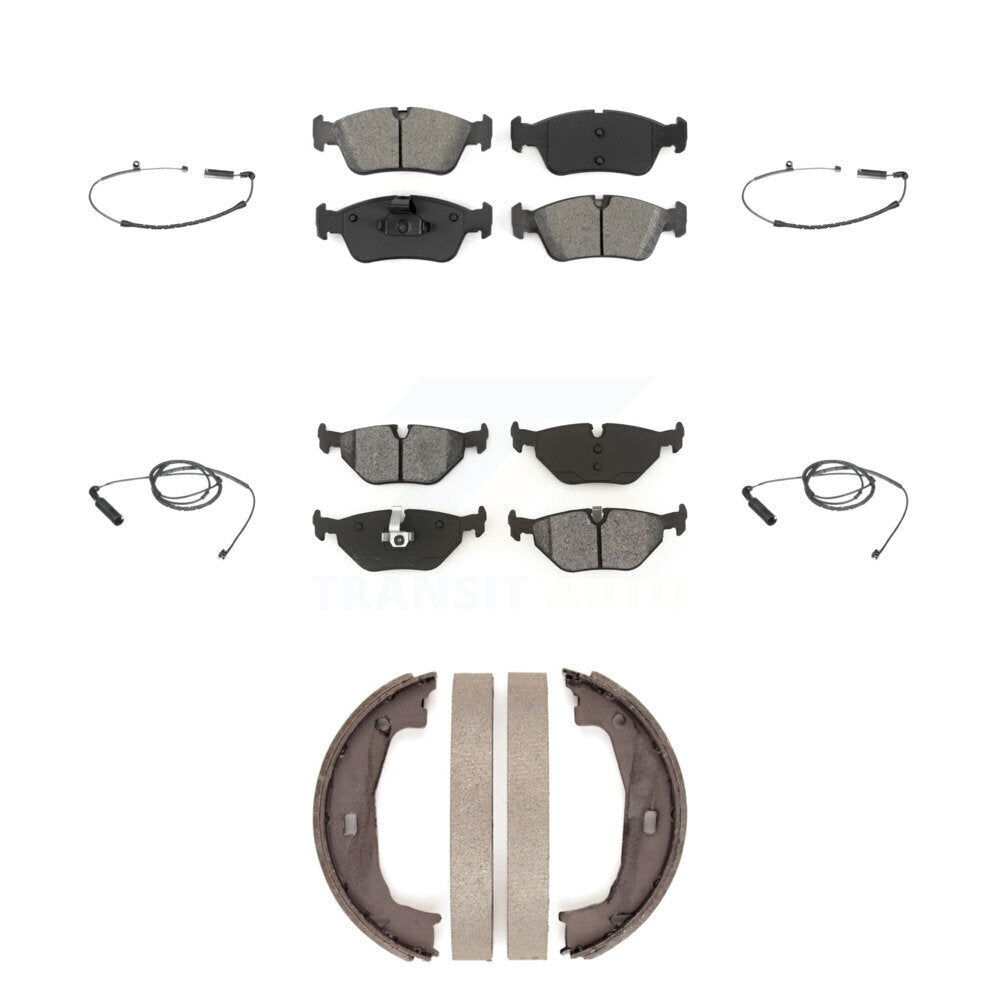 Front Rear Semi-Metallic Brake Pads & Wear Sensor Kit (7Pc) For BMW 325i 325Ci 320i 323Ci KSW-100268