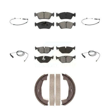 Front Rear Semi-Metallic Brake Pads & Wear Sensor Kit (7Pc) For BMW 325i 325Ci 320i 323Ci KSW-100268