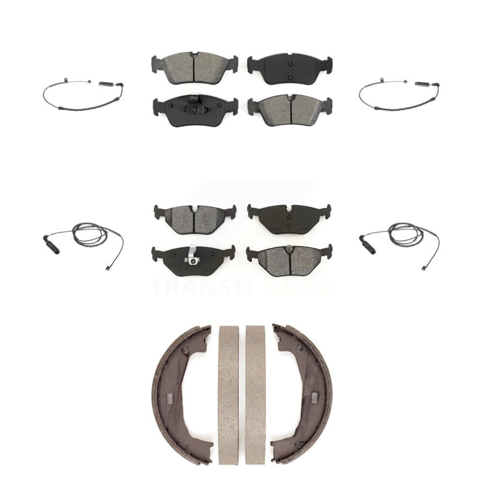 Front Rear Semi-Metallic Brake Pads & Wear Sensor Kit (7Pc) For BMW 325i 325Ci 320i 323Ci KSW-100268