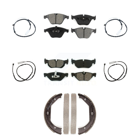 Front Rear Semi-Metallic Disc Brake Pads And Wear Sensors Kit (7Pc) For BMW X1 KSW-100272